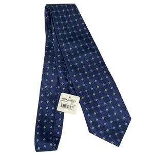 New Henry Jacobson 100% Silk Tie Blue Green Classic‎ Preppy Fast Shipping
